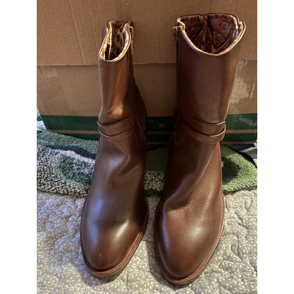 Korks Ankle Boots Womens 8.5 Brown Excellent Harness Paisley KR0027557